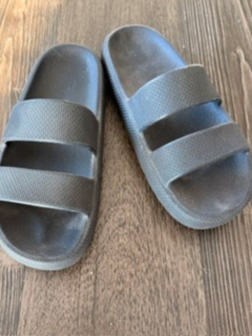 PINK Victoria's Secret Black Double Strap Foam Cloud Slides Size Small